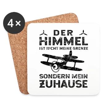 Flugzeug Pilot Flieger Flug Spruch - Untersetzer (4er-Set) - Weiß - Vorne