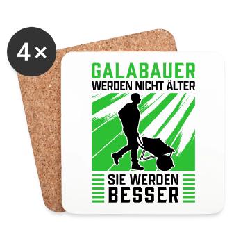 Galabauer werden besser Gärtner Galabau - Untersetzer (4er-Set) - Weiß - Vorne