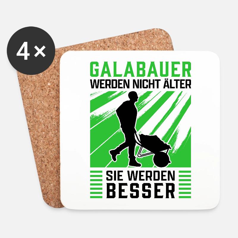 Galabauer werden besser Gärtner Galabau - Untersetzer (4er-Set) - Weiß
