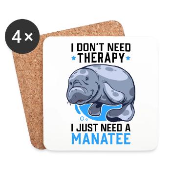 Manatee no therapy Manatee Marine mammal Manatee - Coasters (set of 4) - white - Front