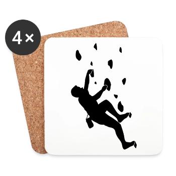 Climbers Mountaineers Climbing wall Climbing hall - Coasters (set of 4) - white - Front