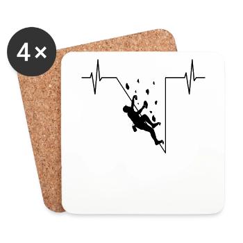 Climber ECG line climbing wall climbing hall - Coasters (set of 4) - white - Front