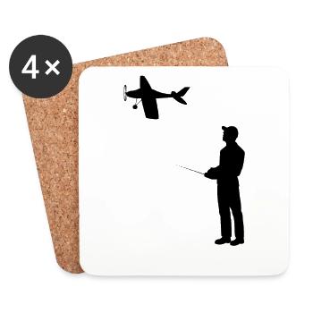 RC Airplane Model Flying Retro Vintage Gift - Coasters (set of 4) - white - Front