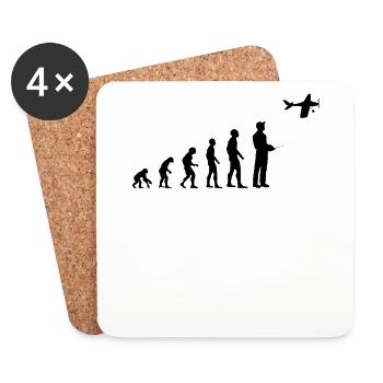 Model Airplane Model Maker RC Airplane Funny Gift - Coasters (set of 4) - white - Front