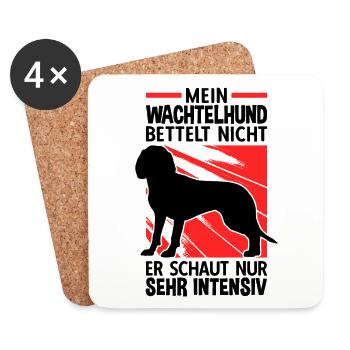 Mein Wachtelhund bettelt nicht Deutscher Wachtel - Untersetzer (4er-Set) - Weiß - Vorne