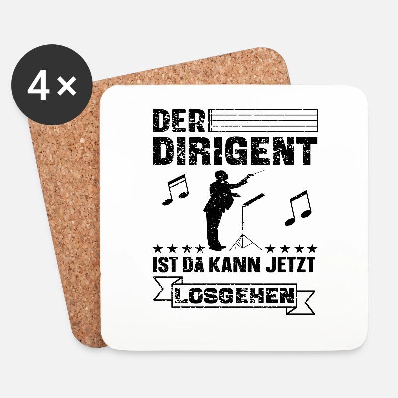 Lustiger Dirigent Dirigieren Spruch - Untersetzer (4er-Set) - Weiß