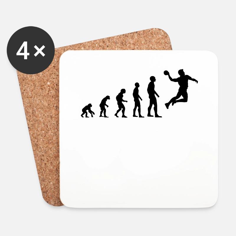 Handball Sport Handballspieler Evolution Geschenk - Untersetzer (4er-Set) - Weiß