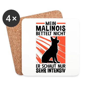 Malinois bettelt nicht Belgischer Schäferhund - Untersetzer (4er-Set) - Weiß - Vorne