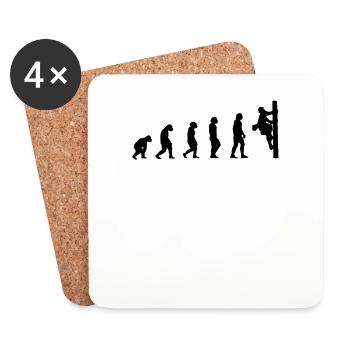 Power Electrician Evolution Gift Electrician - Coasters (set of 4) - white - Front