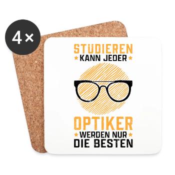 Augenoptiker studieren Optometrist Optiker - Untersetzer (4er-Set) - Weiß - Vorne