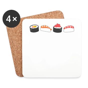 Sushi Maki Nigiri Japan Fish Dish Gift - Coasters (set of 4) - white - Front