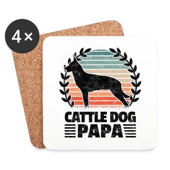Cattle Dog Papa Australian Cattle Dog - Untersetzer (4er-Set) - Weiß - Vorne