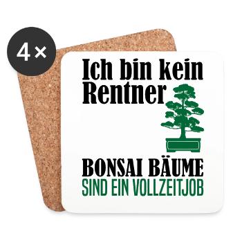 Rentner Ruhestand Bonsai Baum Spruch Geschenk - Untersetzer (4er-Set) - Weiß - Vorne
