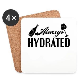 Always Hydrated Wine Drinker Wine Lover - Coasters (set of 4) - white - Front