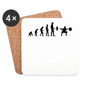 Bodybuilder Strength Sport Squats Squats Gift - Coasters (set of 4) - white - Front
