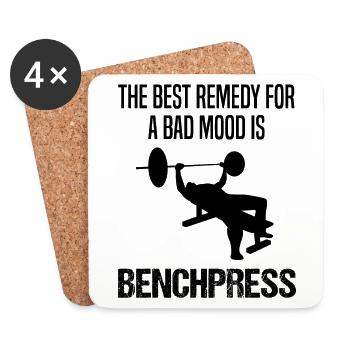 Bodybuilder Strength Sports Bench Press Saying Gift - Coasters (set of 4) - white - Front