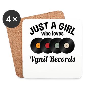Vinyl Vinyl Saying Women Girl Gift - Coasters (set of 4) - white - Front