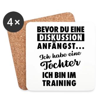 Ich habe eine Tochter - Vater und Tochter - Untersetzer (4er-Set) - Weiß - Vorne