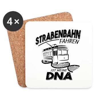 Straßenbahn fahren ist meine DNA - Untersetzer (4er-Set) - Weiß - Vorne