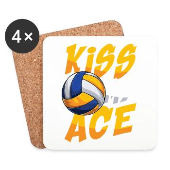 Kiss My Ace - Untersetzer (4er-Set) - Weiß - Vorne