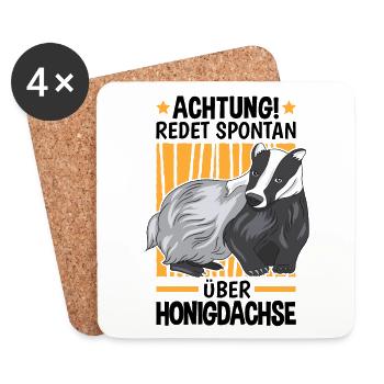 Redet spontan über Honigdachse Marder Dachs - Untersetzer (4er-Set) - Weiß - Vorne