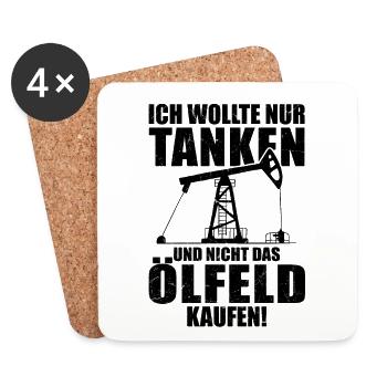 Ich wollte Tanken nicht das Ölfeld kaufen Benzin - Untersetzer (4er-Set) - Weiß - Vorne