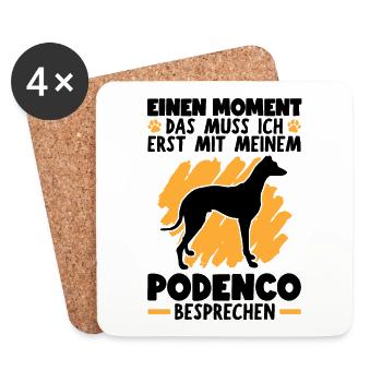 Mit Podenco besprechen spanischer Jagdhund - Untersetzer (4er-Set) - Weiß - Vorne