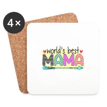 Beste Mama ,Oma Muttertag - Untersetzer (4er-Set) - Weiß - Vorne