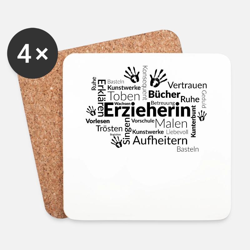 Erzieherin Komplimente - Untersetzer (4er-Set) - Weiß