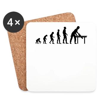 Profession d’artisan Evolution Worker Cadeau - Dessous de verre (lot de 4) - blanc - Devant