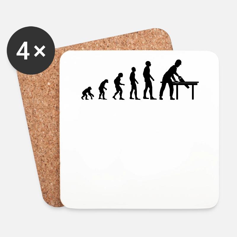 Handwerker Beruf Evolution Arbeiter Geschenk - Untersetzer (4er-Set) - Weiß