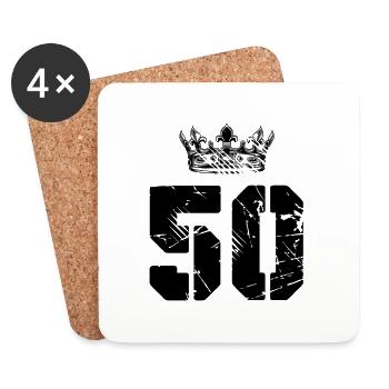 Couronne de 50 numéros - Dessous de verre (lot de 4) - blanc - Devant