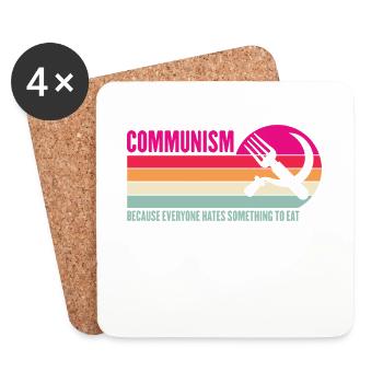 Anti Communism Starvation Joke Food Politics - Coasters (set of 4) - white - Front