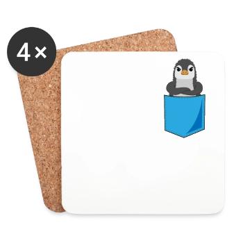 Böser Pinguin Brusttasche Print Seevogel Geschenk - Untersetzer (4er-Set) - Weiß - Vorne