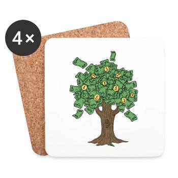 Money Tree Investing Tag Trader - Coasters (set of 4) - white - Front