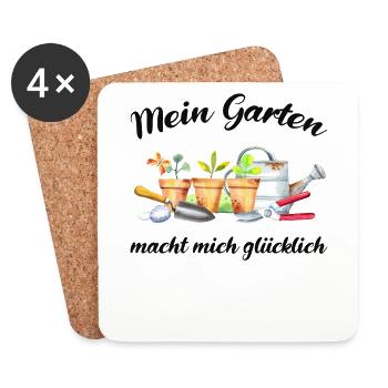 Garten Spruch Gärtner Hobbygärtner Geschenkidee - Untersetzer (4er-Set) - Weiß - Vorne