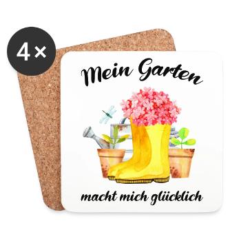 Garten Spruch Gärtner Hobbygärtner Geschenkidee - Untersetzer (4er-Set) - Weiß - Vorne