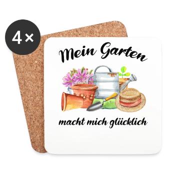 Garten Spruch Gärtner Hobbygärtner Geschenkidee - Untersetzer (4er-Set) - Weiß - Vorne