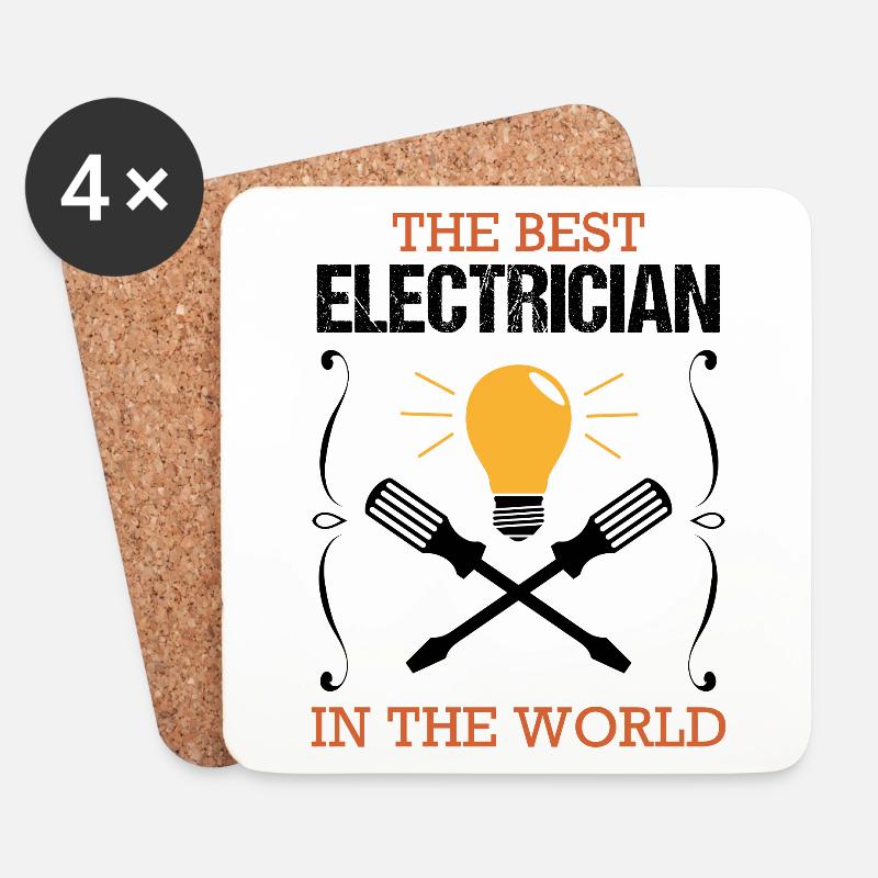 Elektriker Beruf Ausbildung Elektroniker Geschenk - Untersetzer (4er-Set) - Weiß