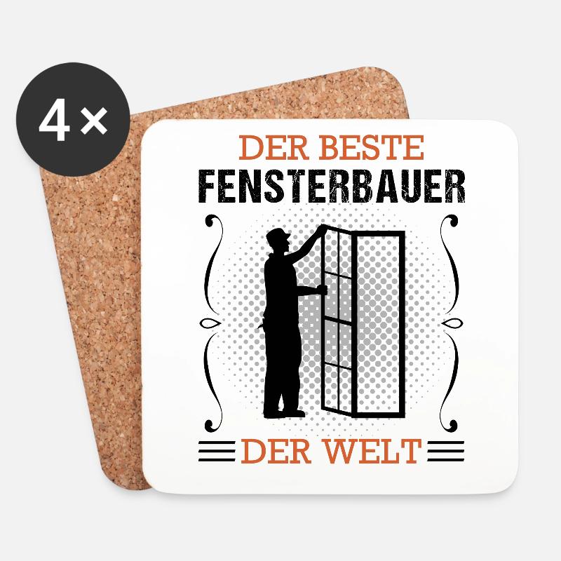 Fensterbauer Beruf Ausbildung Handwerker Geschenk - Untersetzer (4er-Set) - Weiß