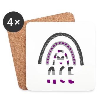 Asexuel Dicton Ace Pride Ace Rainbow - Dessous de verre (lot de 4) - blanc - Devant