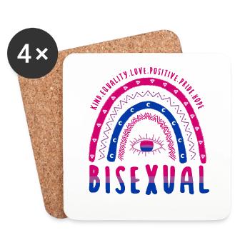 Boho Regenbogen LGBT Spruch Bisexuell - Untersetzer (4er-Set) - Weiß - Vorne