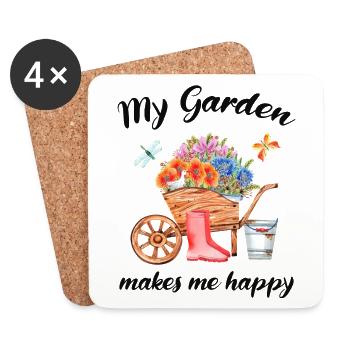 Garten Spruch Gärtner Hobbygärtner Geschenkidee - Untersetzer (4er-Set) - Weiß - Vorne