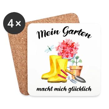 Garten Spruch Gärtner Hobbygärtner Geschenkidee - Untersetzer (4er-Set) - Weiß - Vorne