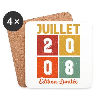 Juillet 2008 Édition limitée Cadeau D'anniversaire - Dessous de verre (lot de 4) - blanc - Devant