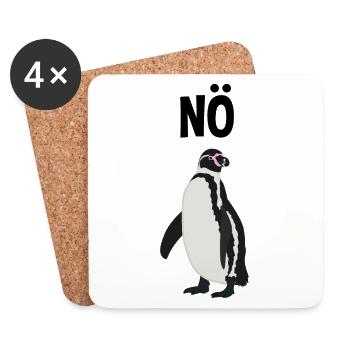 Böser Pinguin Nö Lustiger Spruch Geschenk - Untersetzer (4er-Set) - Weiß - Vorne