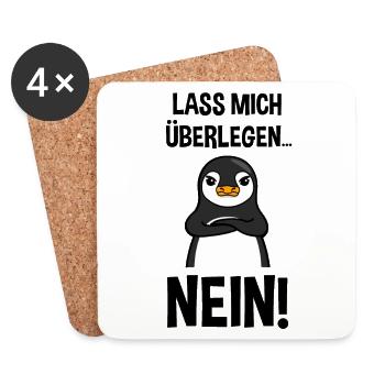Pinguin Lustiger Spruch Sarkasmus Cooles Geschenk - Untersetzer (4er-Set) - Weiß - Vorne
