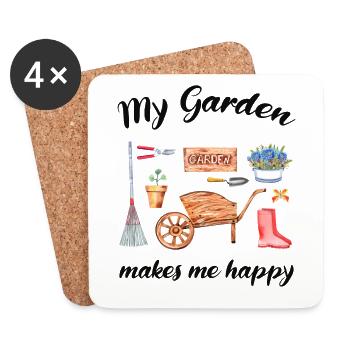 Garten Spruch Gärtner Hobbygärtner Geschenkidee - Untersetzer (4er-Set) - Weiß - Vorne