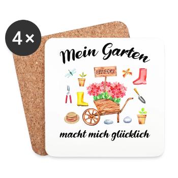 Garten Spruch Gärtner Hobbygärtner Geschenkidee - Untersetzer (4er-Set) - Weiß - Vorne