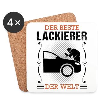 Fahrzeuglackierer Beruf Lackierer Geschenk - Untersetzer (4er-Set) - Weiß - Vorne